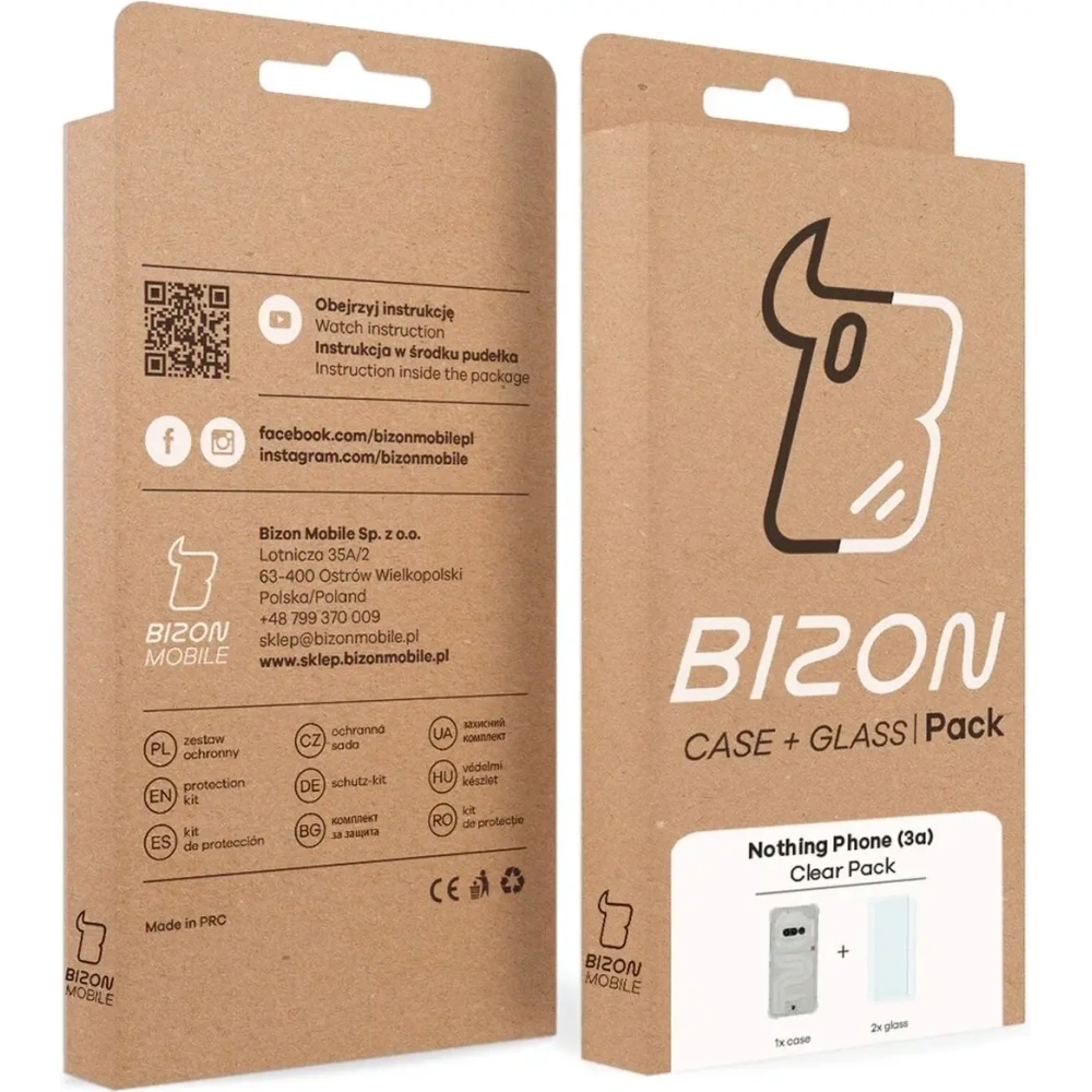 Wholesale Bizon Case Clear Pack case + 2x screen glass Nothing Phone (3a) - BIZ9146 - {ean13} - Hurt