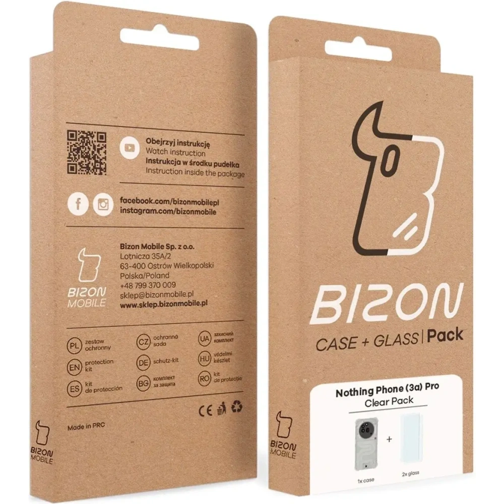 Hurtownia GSM - Bizon Case Clear Pack Hülle + 2x Schutzglas für Nothing Phone (3a) Pro - BIZ9147 - {ean13} - Hurt