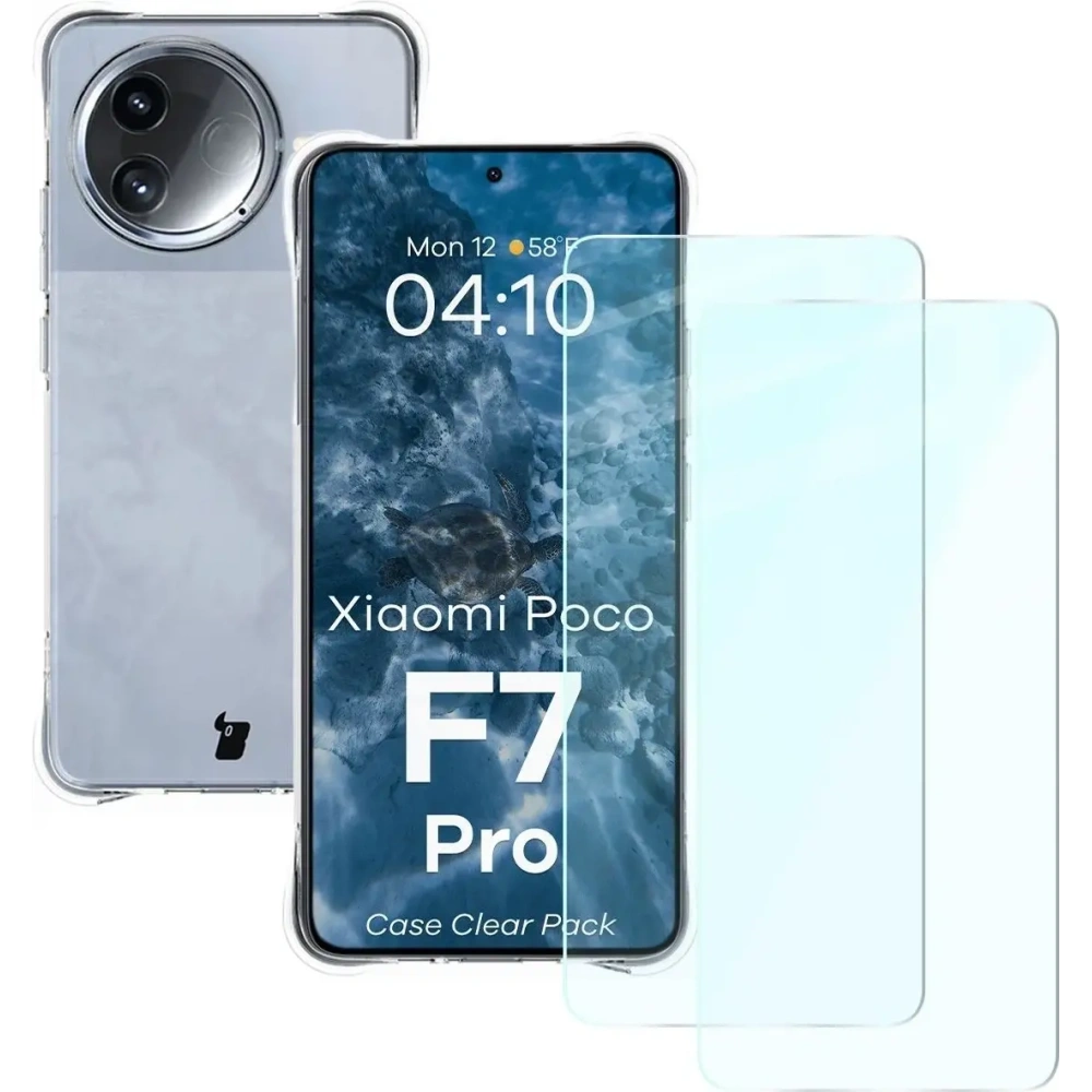 Hurtownia GSM - Etui + 2x szkło na ekran Bizon Case Clear Pack do Xiaomi Poco F7 Pro - BIZ9148 - {ean13} - Hurt