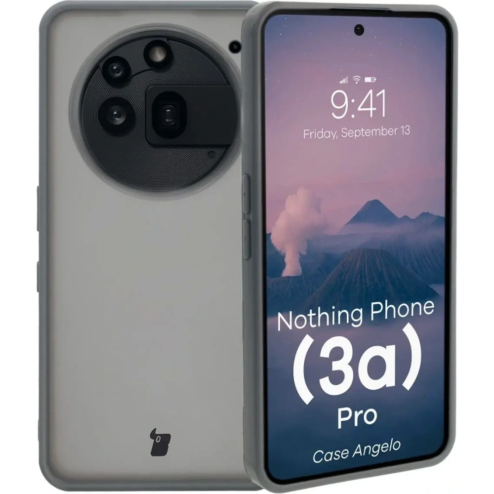 Hurtownia GSM - Caz Bizon Angelo Nothing Phone (3a) Pro translucid cu cadru gri - BIZ9149 - {ean13} - Hurt