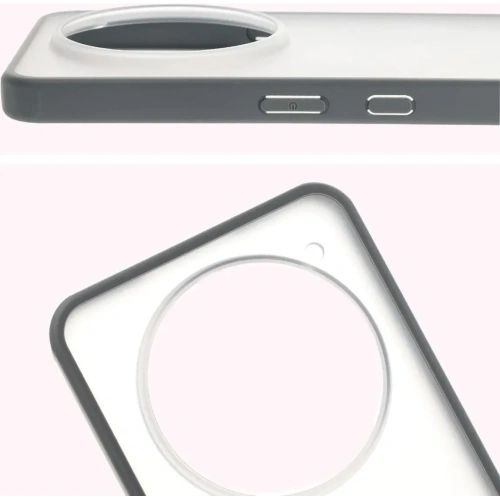 Etui Bizon Case Angelo do Nothing Phone (3a) Pro półprzezroczyste z szarą ramką