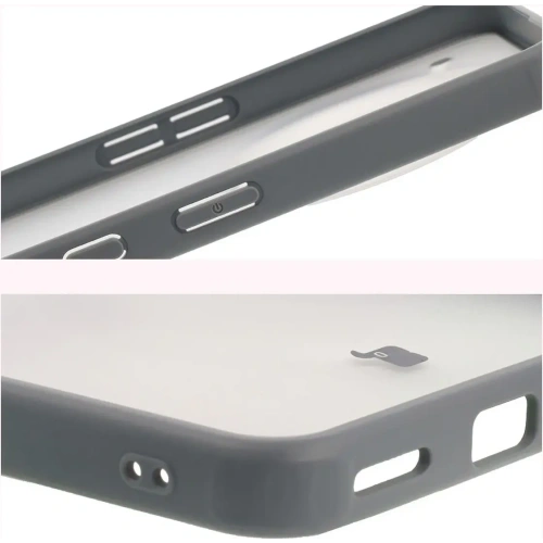 Etui Bizon Case Angelo do Nothing Phone (3a) Pro półprzezroczyste z szarą ramką