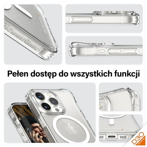 Etui PanzerGlass HardCase do Apple iPhone 15 Pro D3O MagSafe 3xMilitary grade przezroczysty