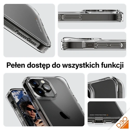 Etui PanzerGlass HardCase do Apple iPhone 15 Pro Max D3O 3xMilitary grade przezroczysty