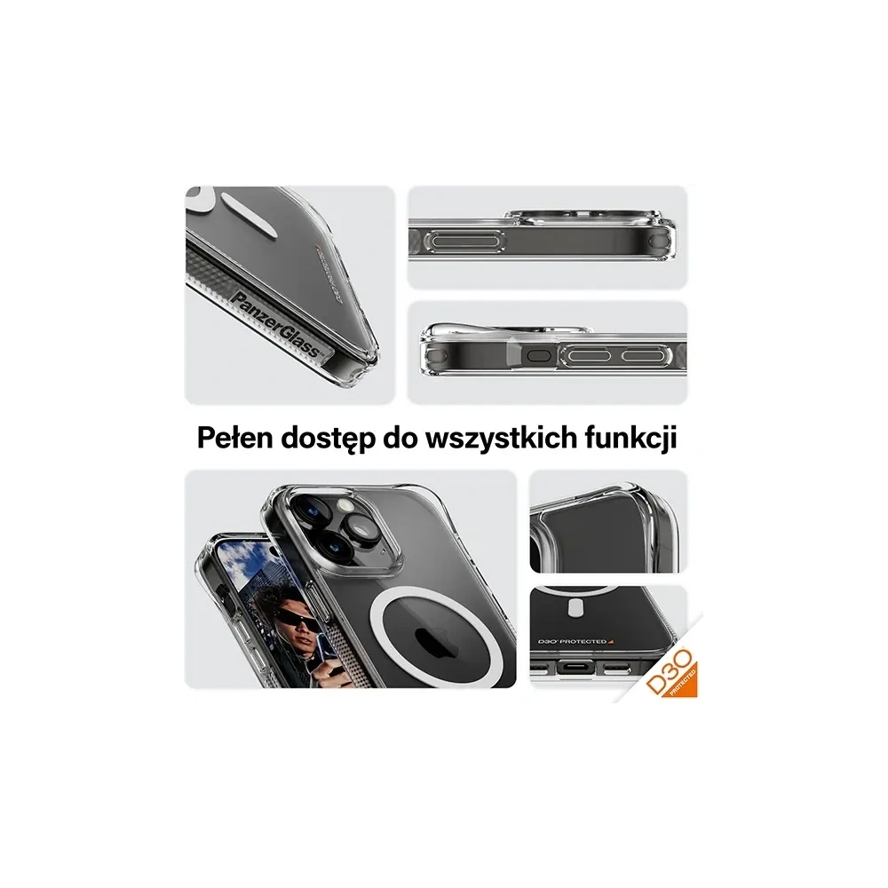 Hurtownia GSM - Etui PanzerGlass HardCase do Apple iPhone 15 Pro Max D3O MagSafe 3xMilitary grade przezroczysty - PZG941 - {ean13} - Hurt