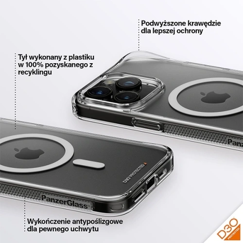 Etui PanzerGlass HardCase do Apple iPhone 15 Pro Max D3O MagSafe 3xMilitary grade przezroczysty