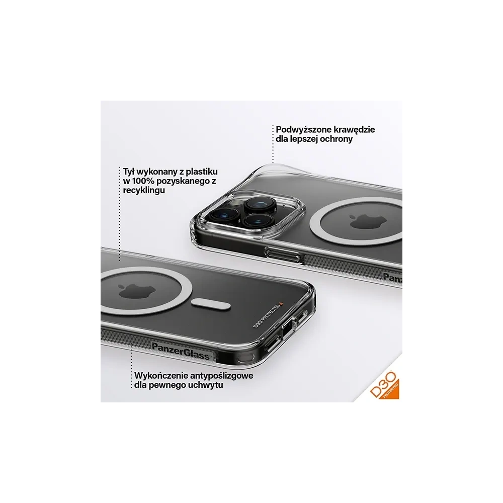 Hurtownia GSM - Etui PanzerGlass HardCase do Apple iPhone 15 Pro Max D3O MagSafe 3xMilitary grade przezroczysty - PZG941 - {ean13} - Hurt