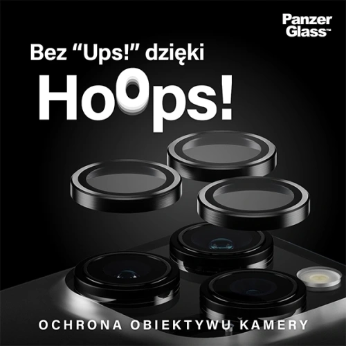Szkło na obiektyw aparatu PanzerGlass Hoops Camera Apple iPhone 15 Pro / 15 Pro Max czarny