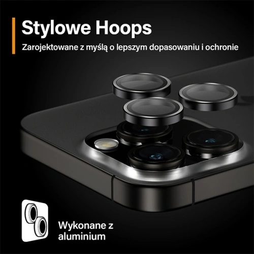 Szkło na obiektyw aparatu PanzerGlass Hoops Camera Apple iPhone 15 Pro / 15 Pro Max czarny