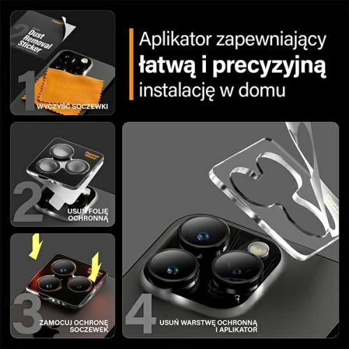 Szkło na obiektyw aparatu PanzerGlass Hoops Camera Apple iPhone 15 Pro / 15 Pro Max czarny