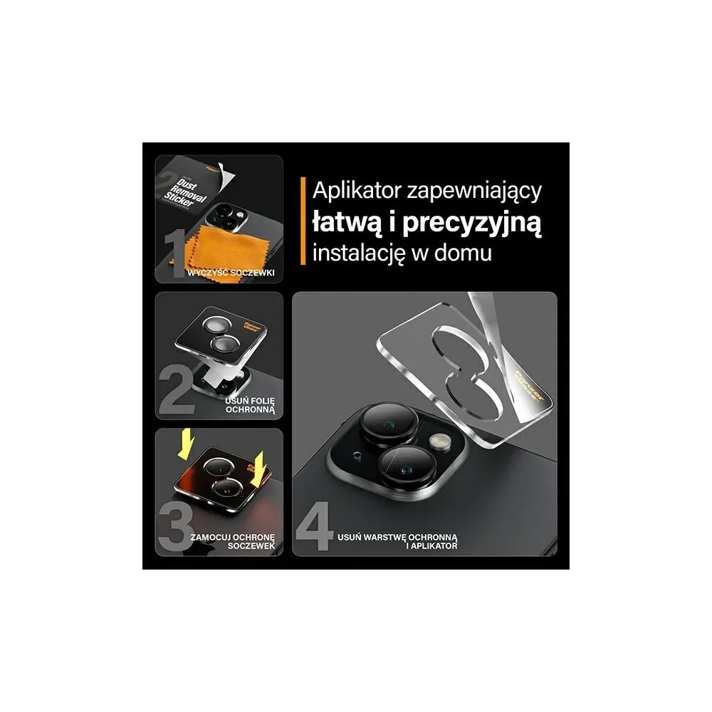 Hurtownia GSM - Szkło na obiektyw aparatu PanzerGlass Hoops Camera Apple iPhone 15 / 15 Plus czarny - PZG943 - {ean13} - Hurt