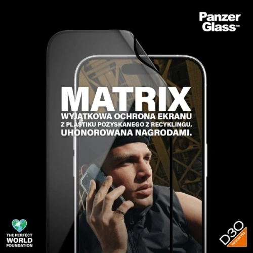 Szkło hybrydowe PanzerGlass Matrix D3O UWF do Apple iPhone 15 Pro Ultra-Wide-Fit rPET