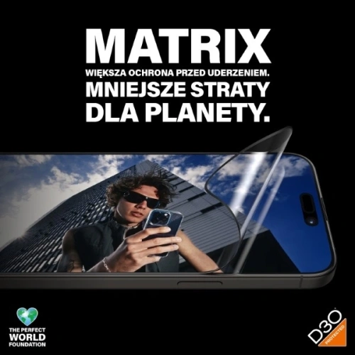 Szkło hybrydowe PanzerGlass Matrix D3O UWF do Apple iPhone 15 Pro Max Ultra-Wide-Fit rPET