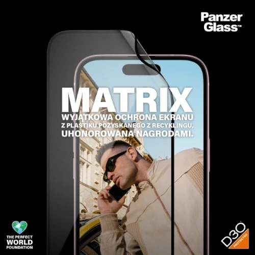 Szkło hybrydowe PanzerGlass Matrix D3O UWF do Apple iPhone 15 Ultra-Wide-Fit rPET