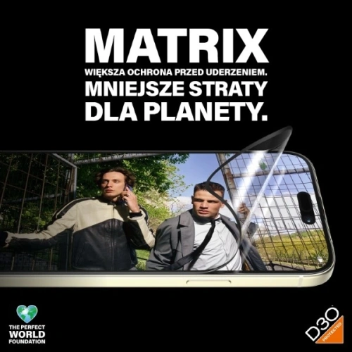 Szkło hybrydowe PanzerGlass Matrix D3O UWF do Apple iPhone 15 Plus Ultra-Wide-Fit rPET