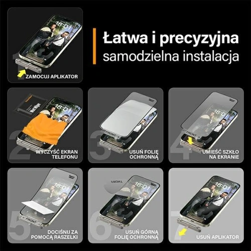 Szkło hybrydowe PanzerGlass Matrix D3O UWF do Apple iPhone 15 Plus Ultra-Wide-Fit rPET