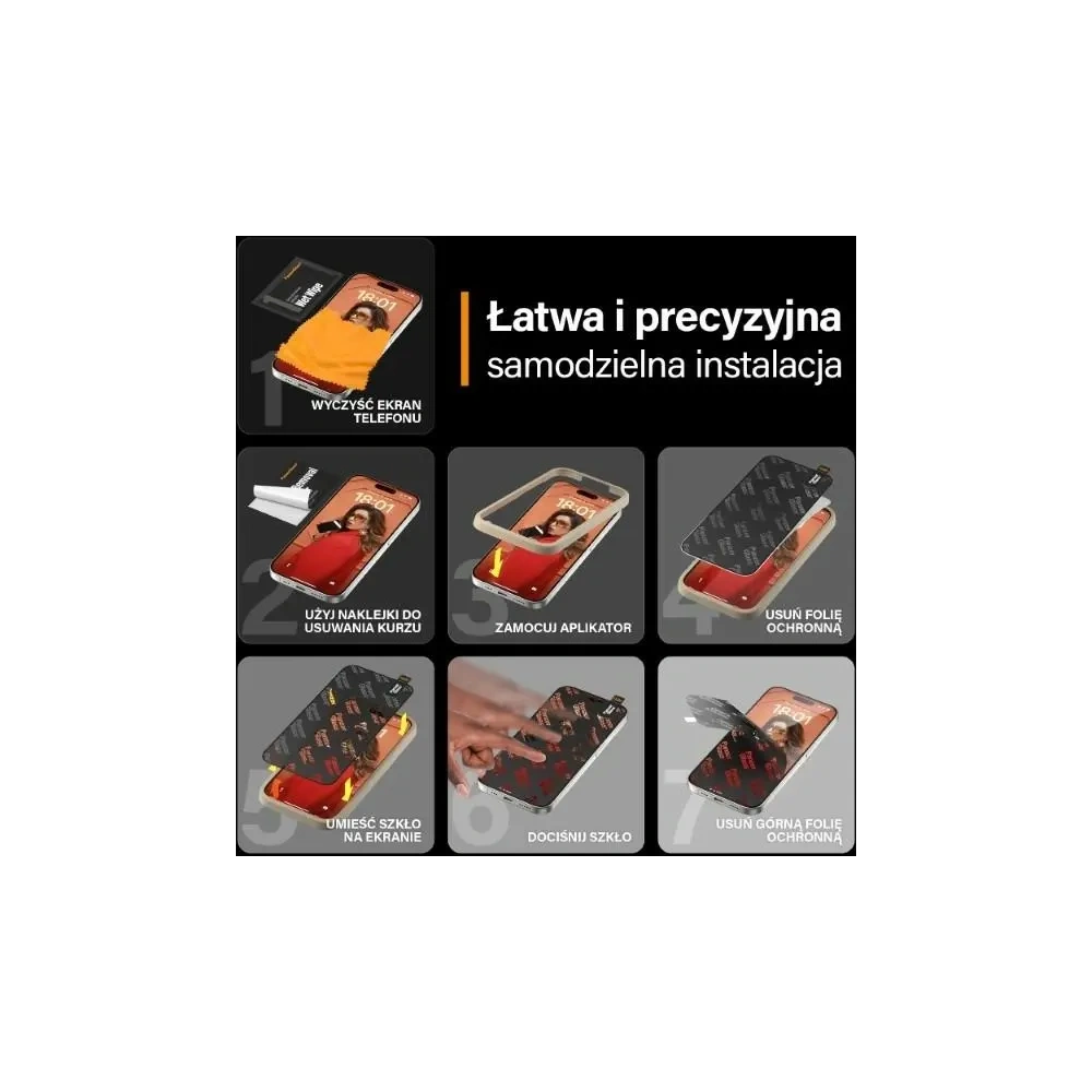 Hurtownia GSM - Szkło hartowane PanzerGlass Re:fresh Glass do Apple iPhone 15 Pro Ultra-Wide-Fit Screen Protection Easy Aligner - PZG954 - {ean13} - Hurt