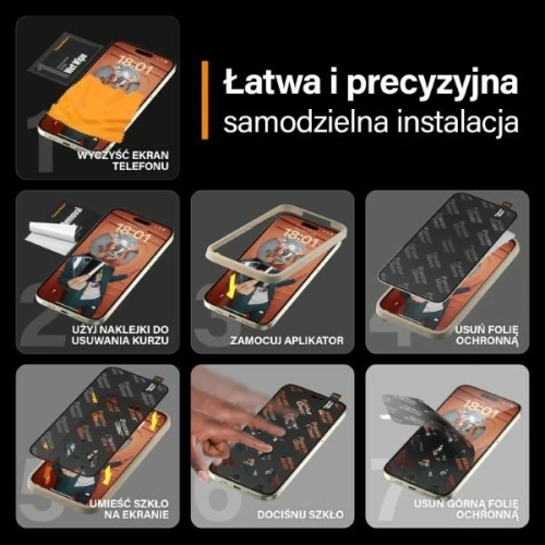 Szkło hartowane PanzerGlass Re:fresh Glass do Apple iPhone 15 Plus Ultra-Wide-Fit Screen Protection Easy Aligner