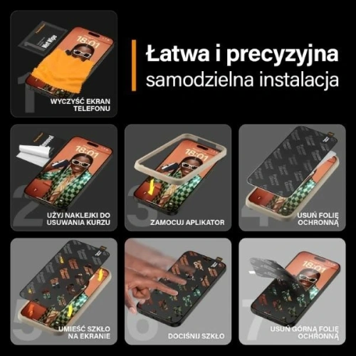 Szkło hartowane PanzerGlass Ultra-Wide Fit do Apple iPhone 15 Pro Max Screen Protection Easy Aligner