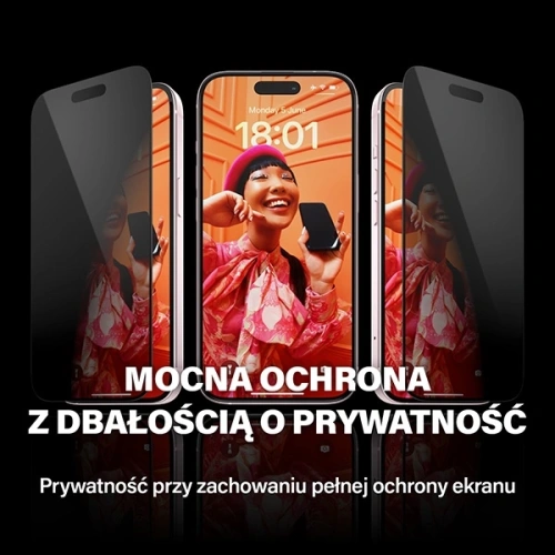 Szkło hartowane prywatyzujące PanzerGlass Ultra-Wide Fit do Apple iPhone 15 Pro Privacy Screen Protection Easy Aligner