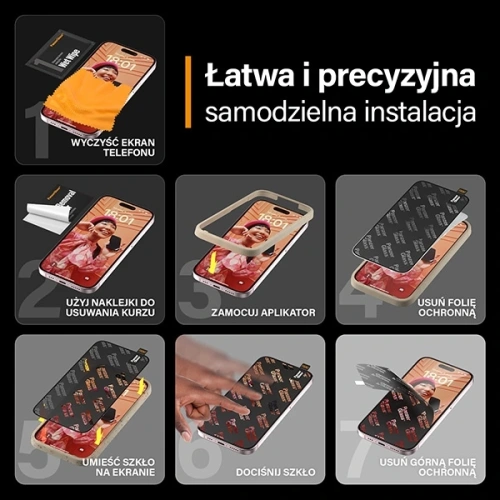 Szkło hartowane prywatyzujące PanzerGlass Ultra-Wide Fit do Apple iPhone 15 Pro Max Privacy Screen Protection Easy Aligner