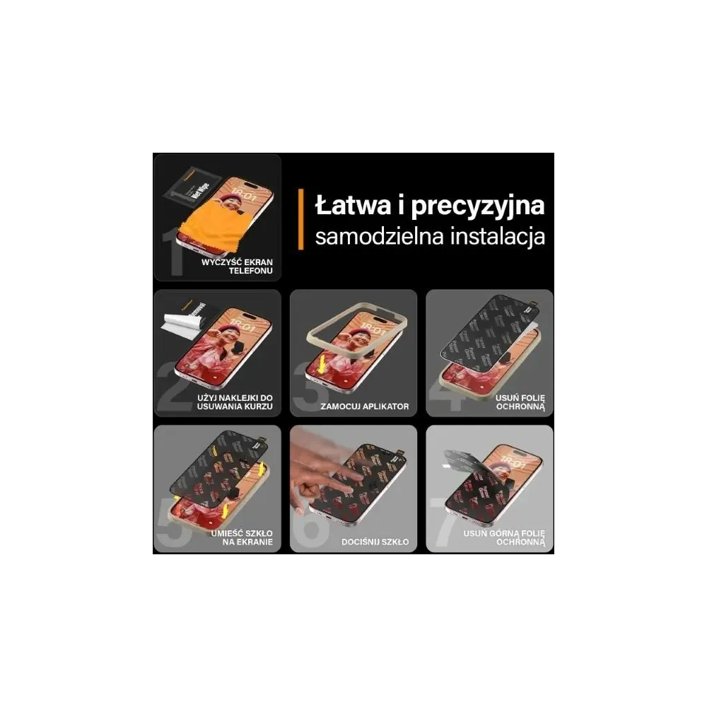 Hurtownia GSM - PanzerGlass Ultra-Wide Fit Apple iPhone 15 2in1 Ochrana obrazovky Antireflexní+Antiblue Snadný zarovnávač - PZG964 - {ean13} - Hurt