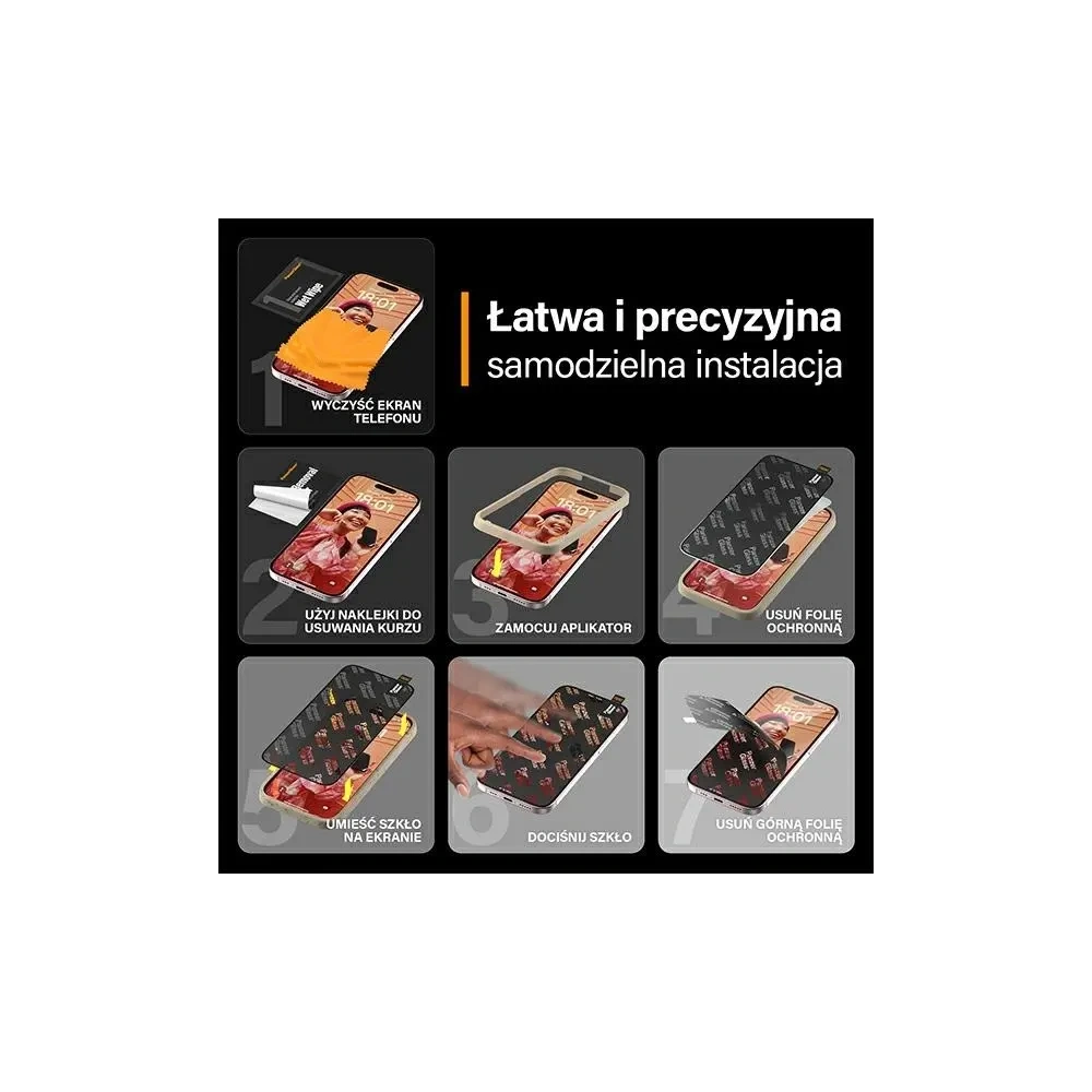 Hurtownia GSM - Szkło hartowane PanzerGlass Ultra-Wide Fit do Apple iPhone 15 Screen Protection Easy Aligner - PZG966 - {ean13} - Hurt