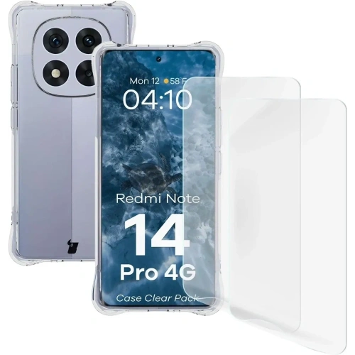 Etui + 2x folia na ekran Bizon Case Clear Pack do Xiaomi Redmi Note 14 Pro 4G