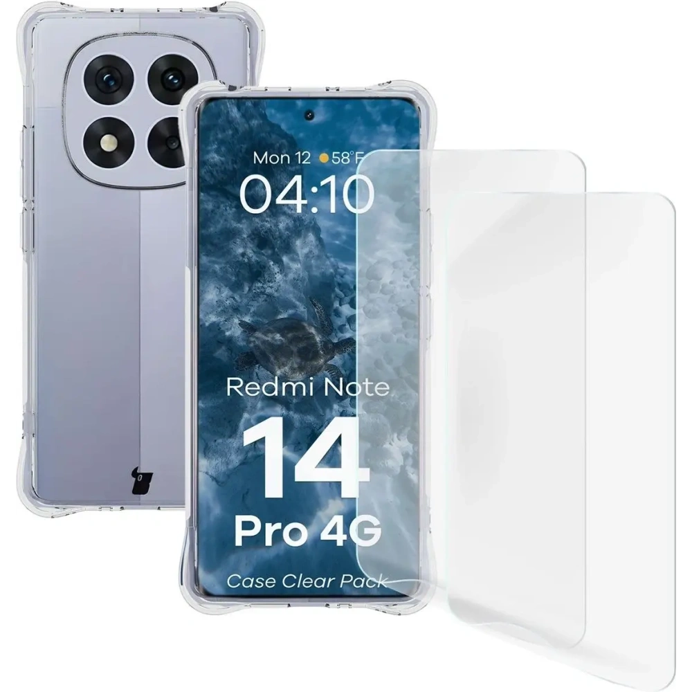 Hurtownia GSM - Bizon Case Clear Pack carcasă + 2x folie de ecran + protecție pentru lentilă Xiaomi Redmi Note 14 Pro 4G - BIZ9152 - {ean13} - Hurt
