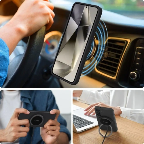 Etui Tech-Protect Liquid Silicone MagSafe Samsung Galaxy S25 Edge Black