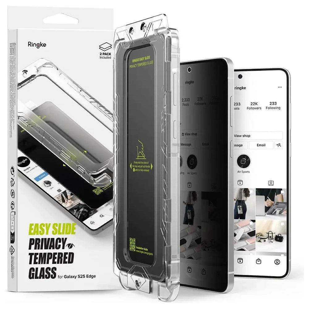 Wholesale Ringke Easy Slide Samsung Galaxy S25 Edge Privacy [2 PACK] - RGK11800 - {ean13} - Hurt