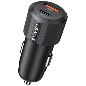 Wholesale USAMS YT Series CC283 60W Car Charger 1xUSB-A 1xUSB-C black - USA1254 - {ean13} - Hurt