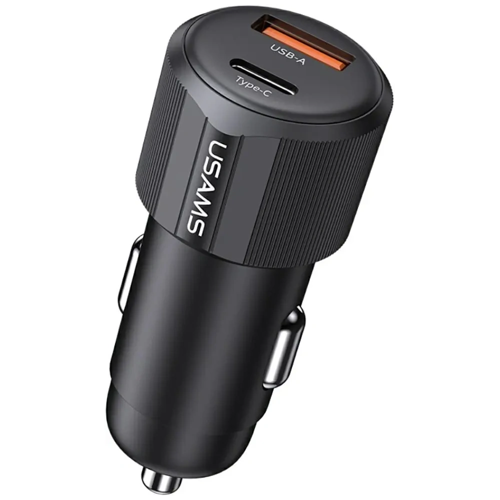 Hurtownia GSM - Ładowarka samochodowa USAMS YT Series CC283 60W 1xUSB-A 1xUSB-C czarny - USA1254 - {ean13} - Hurt