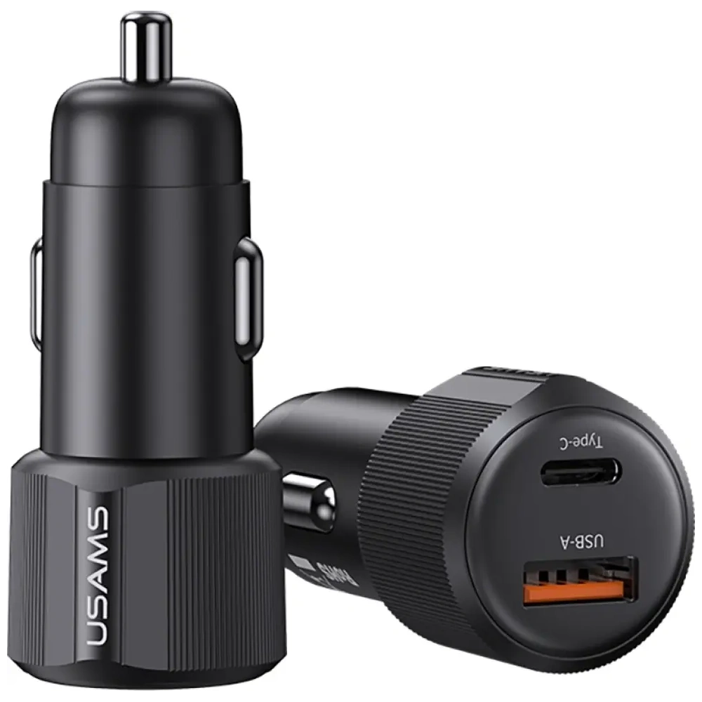 Hurtownia GSM - Ładowarka samochodowa USAMS YT Series CC283 60W 1xUSB-A 1xUSB-C czarny - USA1254 - {ean13} - Hurt