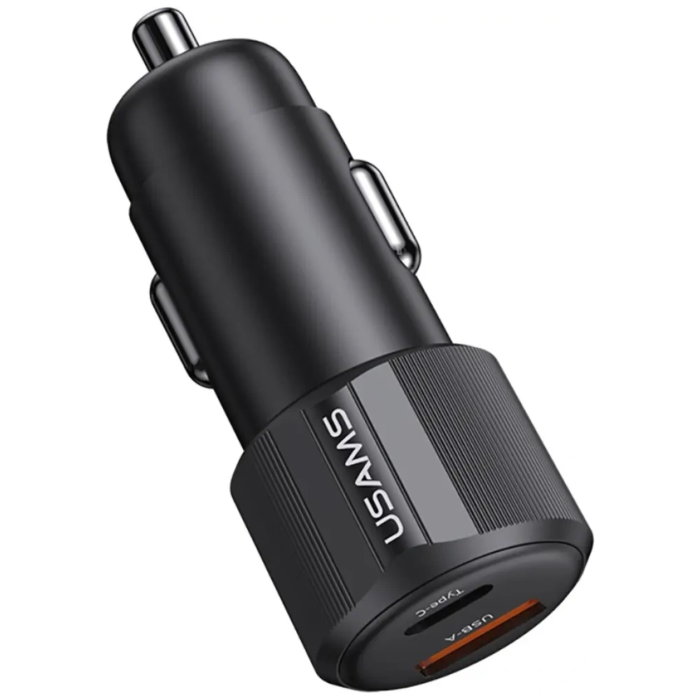 Hurtownia GSM - Ładowarka samochodowa USAMS YT Series CC283 60W 1xUSB-A 1xUSB-C czarny - USA1254 - {ean13} - Hurt