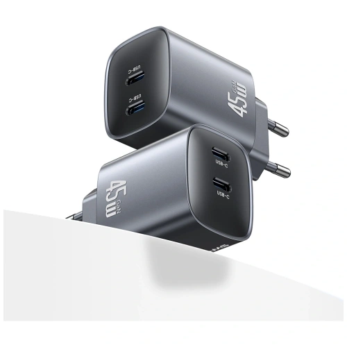 Ładowarka sieciowa USAMS CC305 T66 45W GaN 2xUSB-C tarnish