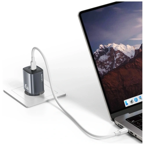 Ładowarka sieciowa USAMS CC305 T66 45W GaN 2xUSB-C tarnish