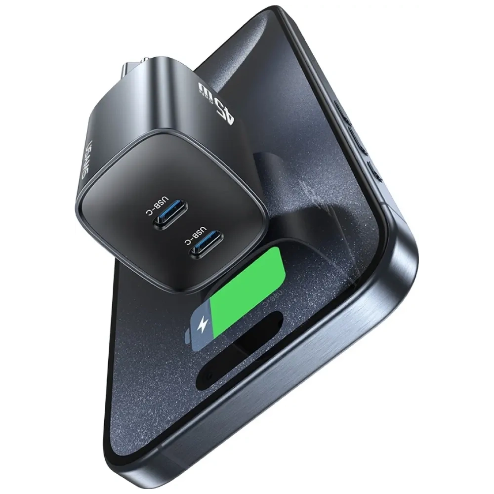 Hurtownia GSM - Încărcător de perete USAMS CC305 T66 45W GaN 2xUSB-C deteriorat - USA1255 - {ean13} - Hurt
