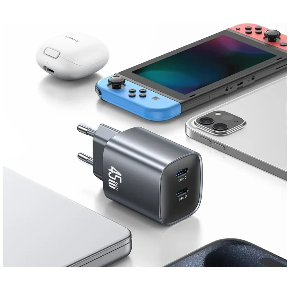 Hurtownia GSM - USAMS CC305 T66 45W GaN 2xUSB-C Fali Töltő oxidáció - USA1255 - {ean13} - Hurt