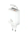 Ładowarka sieciowa USAMS Xiang Series CC296 30W USB-A, USB-C + kabel USB-C biały