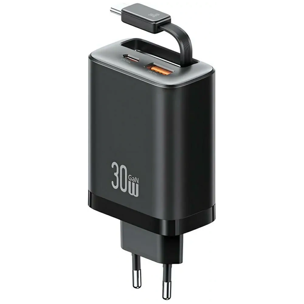 Hurtownia GSM - Ładowarka sieciowa USAMS Xiang Series CC296 30W USB-A, USB-C + kabel USB-C czarny - USA1257 - {ean13} - Hurt