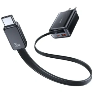 Hurtownia GSM - USAMS Xiang Series CC296 30W USB-A, USB-C Nástěnná nabíječka + USB-C kabel černý - USA1257 - {ean13} - Hurt