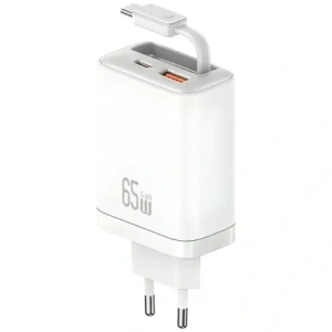 Hurtownia GSM - USAMS Xiang Series CC299 65W USB-A, USB-C Nástěnná nabíječka + USB-C kabel bílý - USA1258 - {ean13} - Hurt