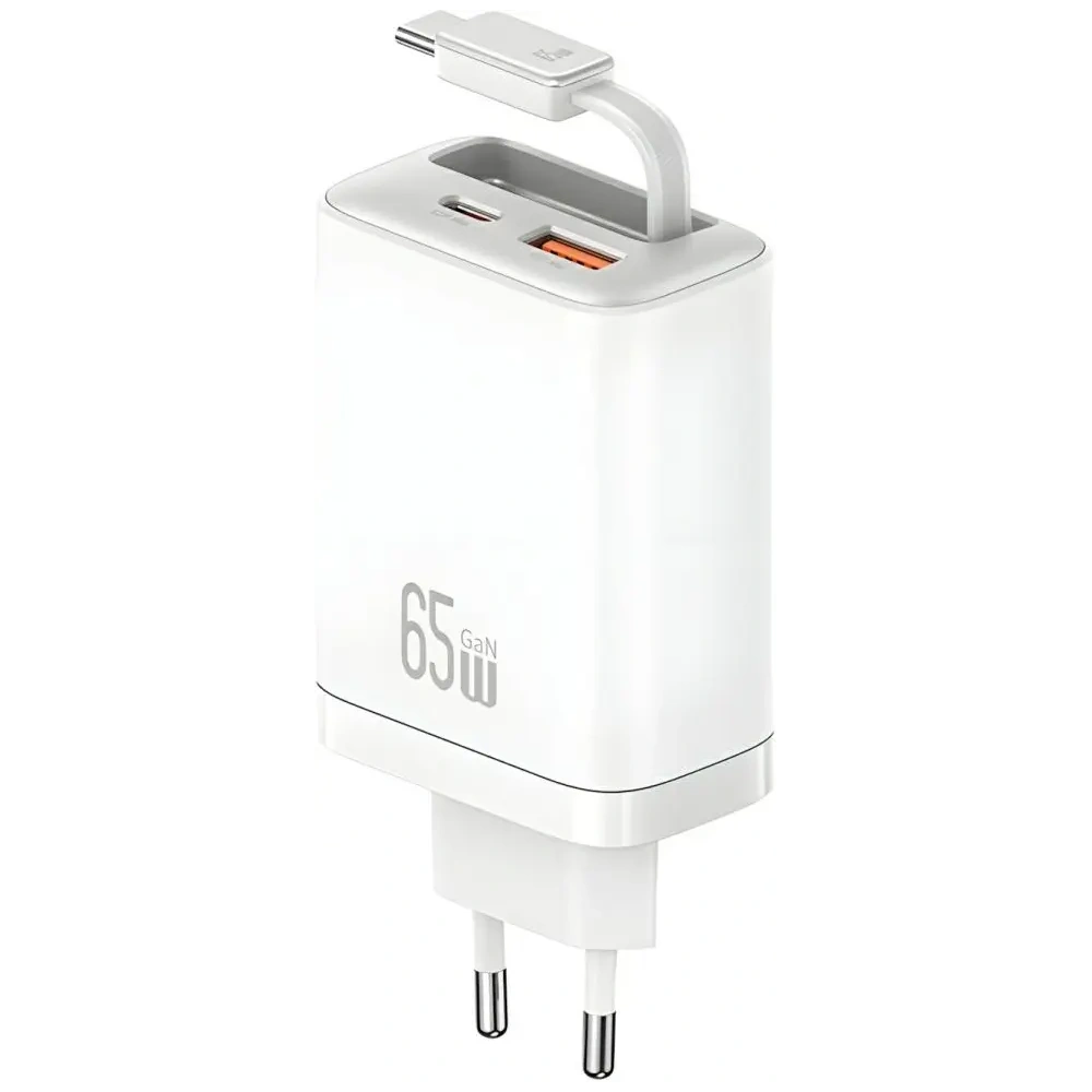 Hurtownia GSM - Ładowarka sieciowa USAMS Xiang Series CC299 65W USB-A, USB-C + kabel USB-C biały - USA1258 - {ean13} - Hurt