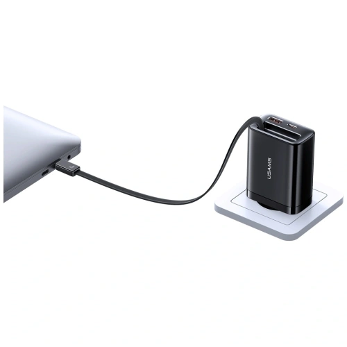 Ładowarka sieciowa USAMS Xiang Series CC299 65W USB-A, USB-C + kabel USB-C biały