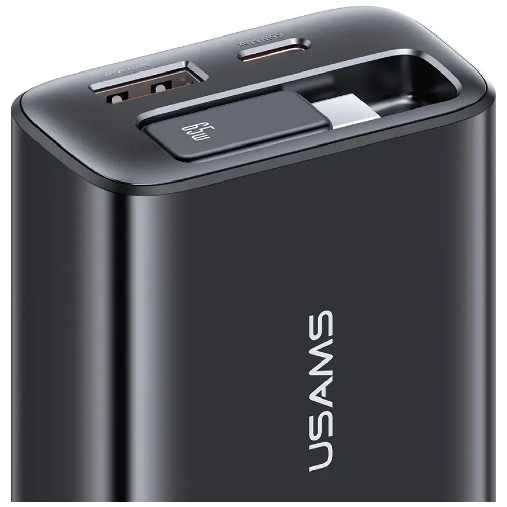 Hurtownia GSM - Ładowarka sieciowa USAMS Xiang Series CC299 65W USB-A, USB-C + kabel USB-C czarny - USA1259 - {ean13} - Hurt