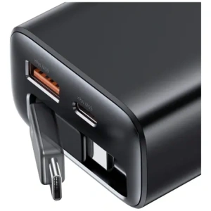 Hurtownia GSM - USAMS Xiang Series CC299 65W USB-A, USB-C nástěnná nabíječka + USB-C kabel černý - USA1259 - {ean13} - Hurt