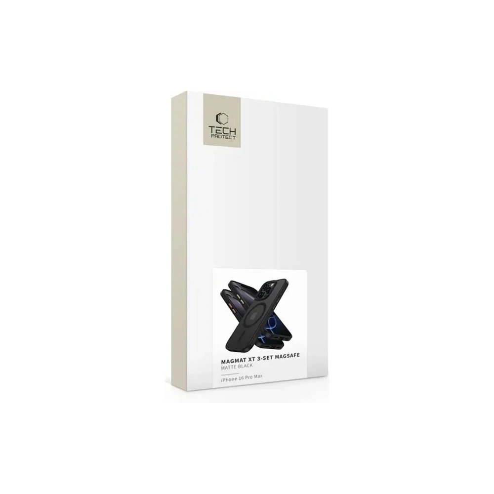 Wholesale Tech-Protect Magmat Xt 3-set MagSafe Apple iPhone 16 Pro Max Matte Black - THP4210 - {ean13} - Hurt