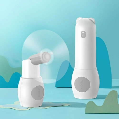 Przenośny wentylator ręczny Baseus Tricolor Bear (biały)