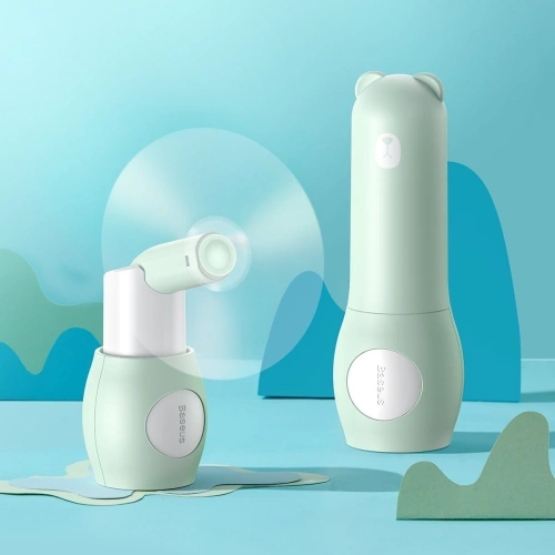 Przenośny wentylator ręczny Baseus Tricolor Bear (zielony)